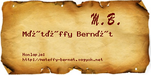 Mátéffy Bernát névjegykártya